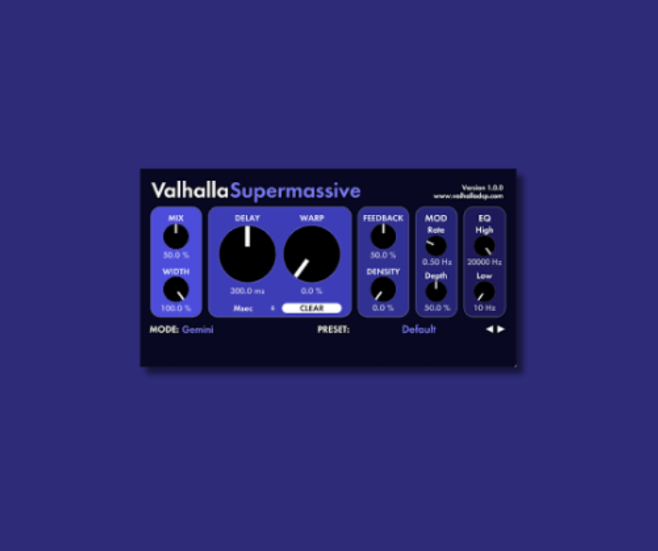 Valhalla Supermassive - Free Mixing & Mastering Plugins Plugin